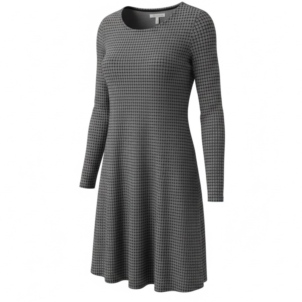 Lou & Grey Black and White Checkered Midi Dress